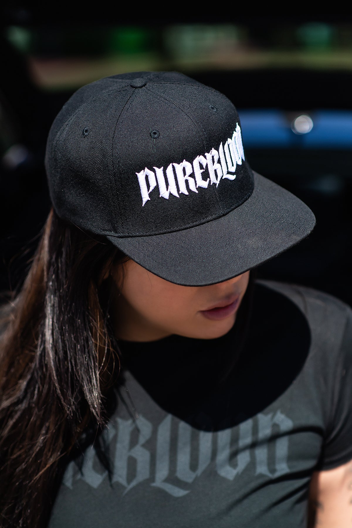 "Ghost" Hat White on Black