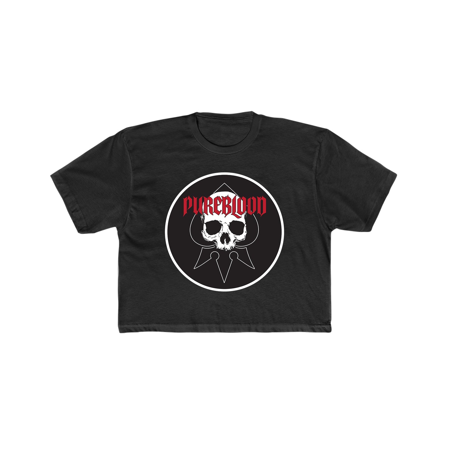 "Ace of Skulls Circle" Crop Tee