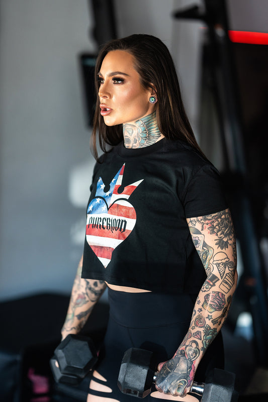 "Patriot Heart" Crop Tee