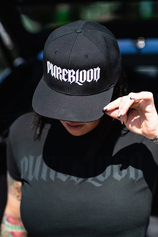 "Ghost" Hat White on Black