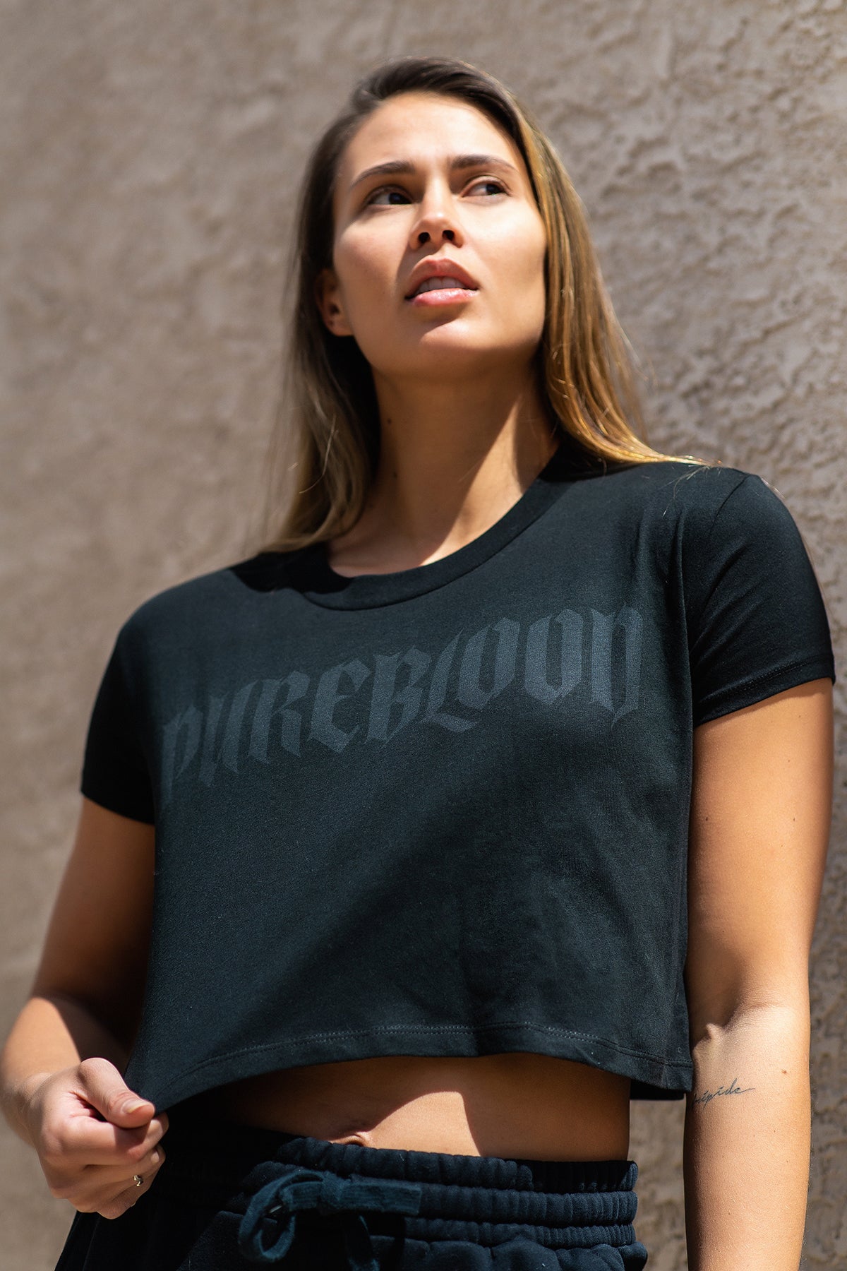 "Black on Black" Crop Tee