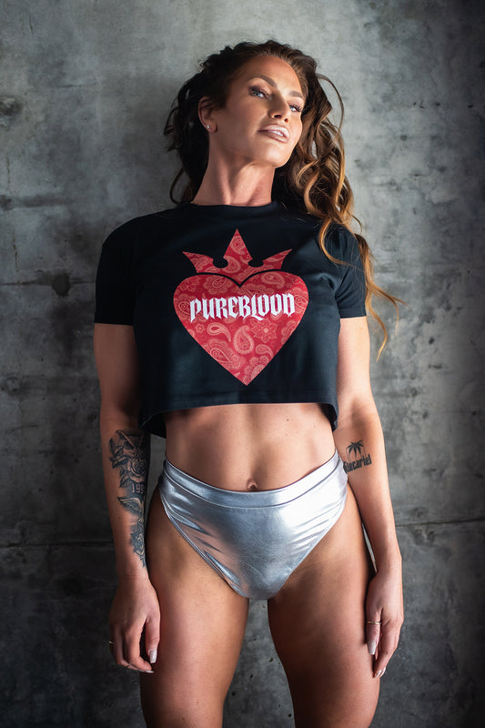 "Paisley Bloodz Heart" Crop Tee