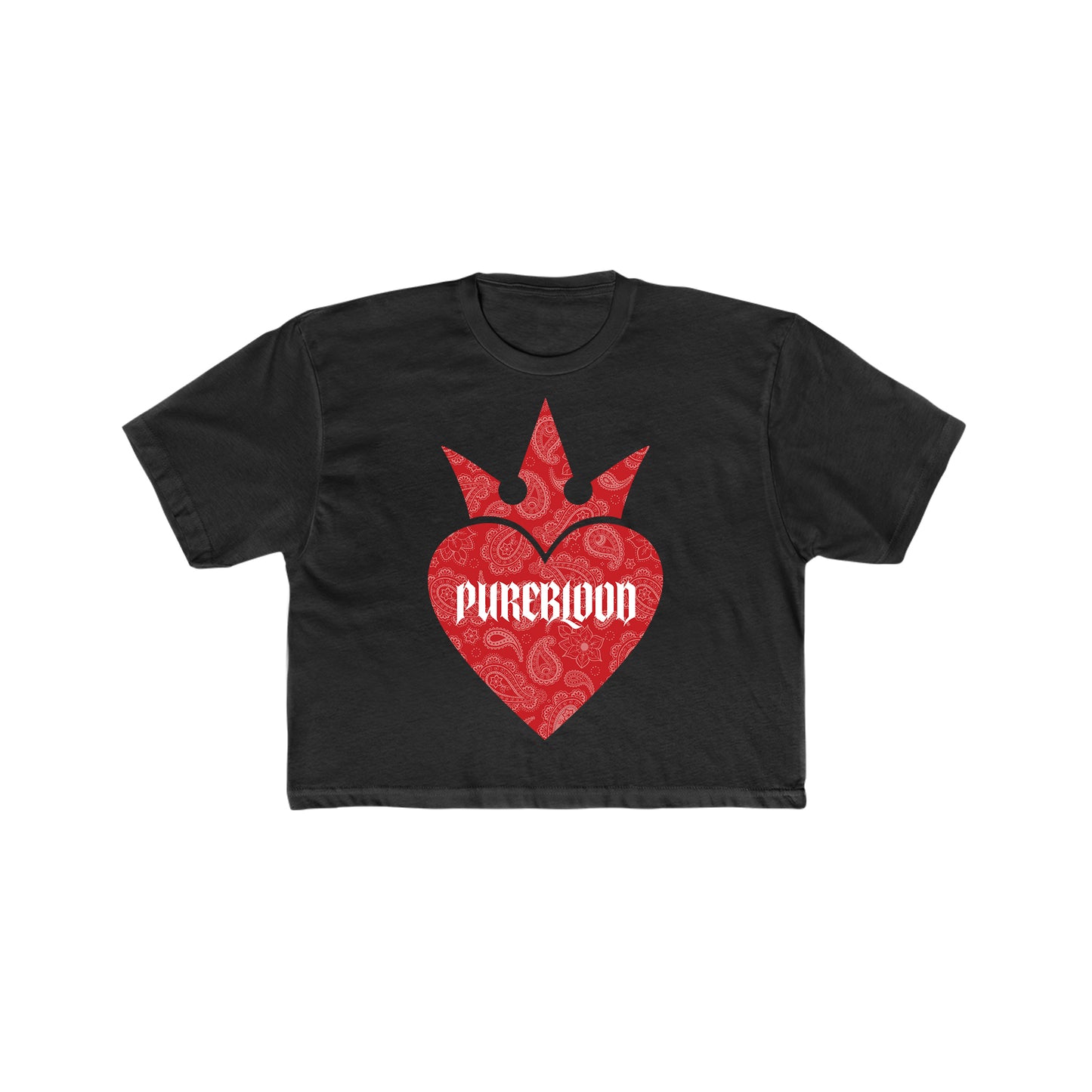 "Paisley Bloodz Heart" Crop Tee