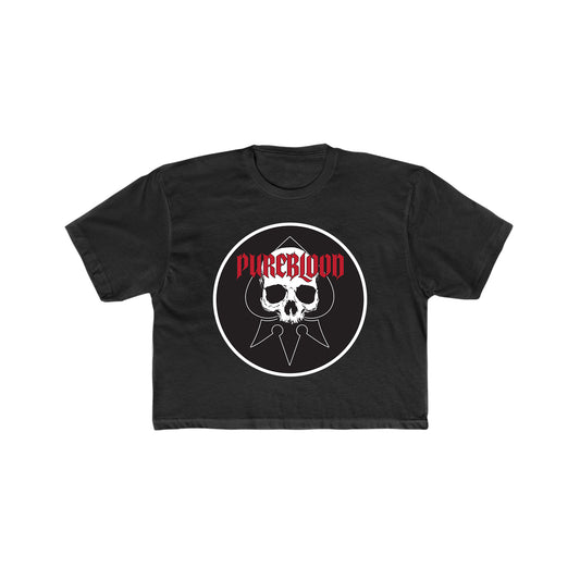 "Ace of Skulls Circle" Crop Tee
